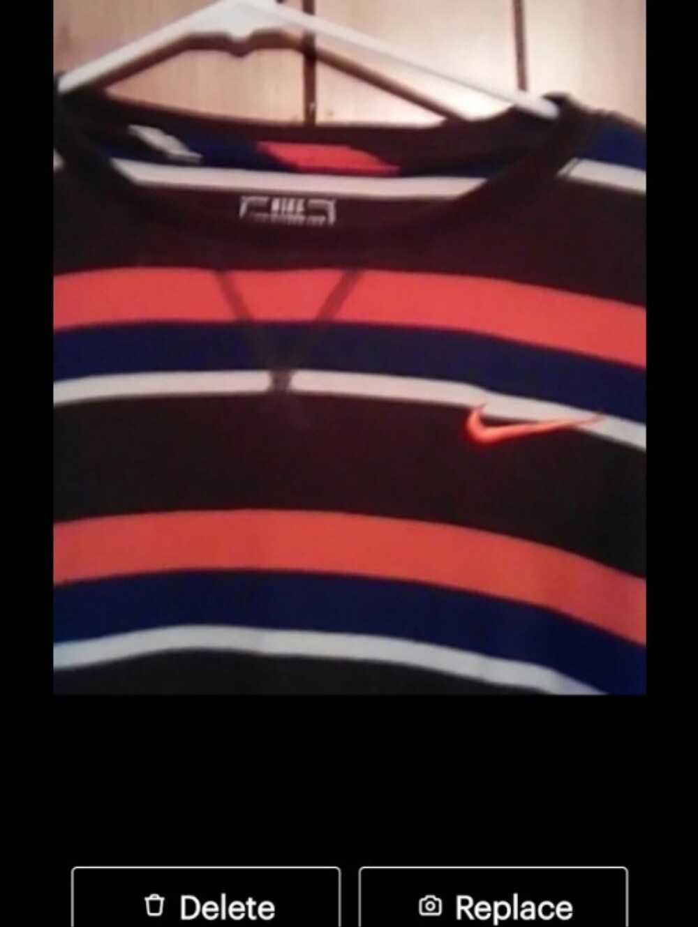 Nike Striped Crewneck Tee in Black, Red, Blue